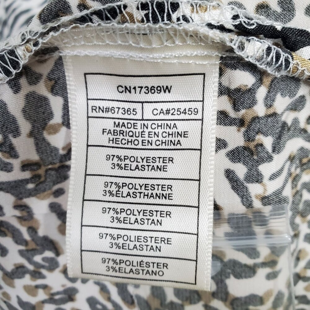 BB Dakota Size XXL Top Pajama Shirt Silky Satin Animal Print Stretch Blouse - Picture 10 of 11